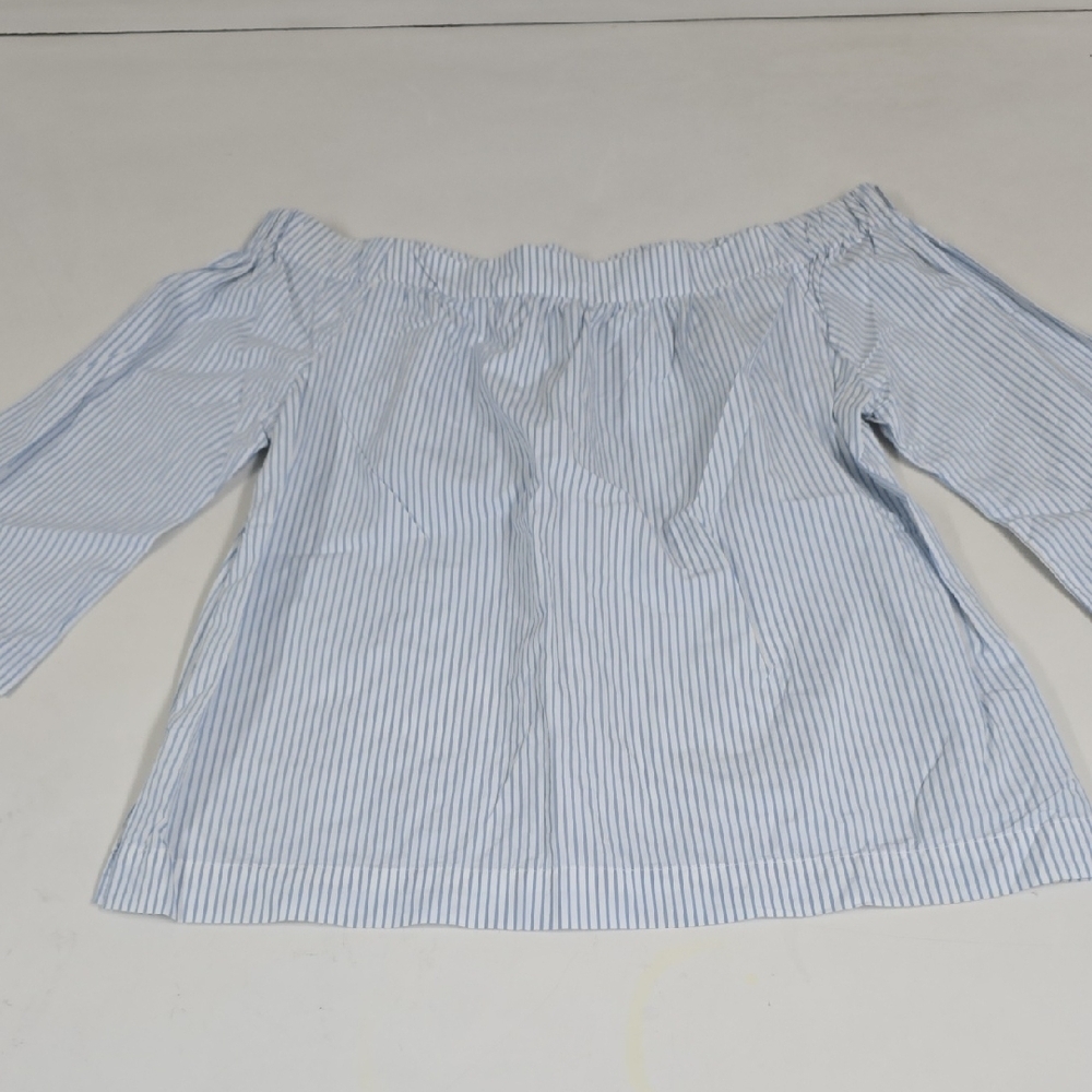 Madewell Clean Off The Shoulder Top in Stripe - Picture 2 of 11